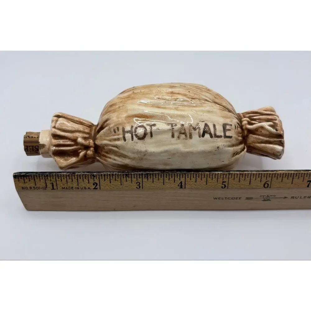 Vintage Nip Novelty Pocket Whiskey Flask Hot Tamale Antique Prohibition Era